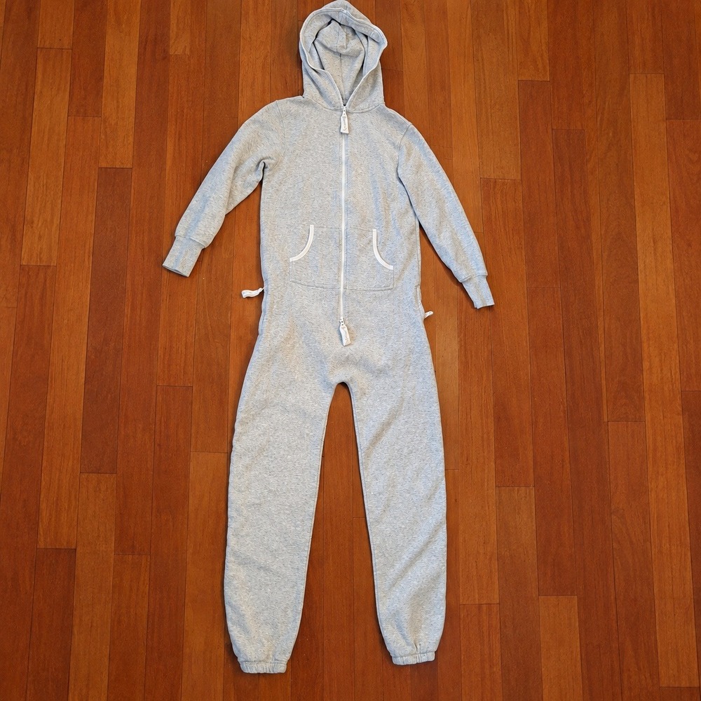 OnePiece Jumpsuit Unisex XS Grey Excellent Full Zip Hooded Loungewear